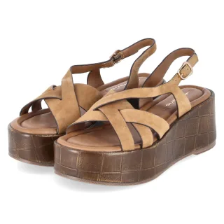 Tamaris Plateausandalen  Braun - Gr. 38 -  Synthetik Material