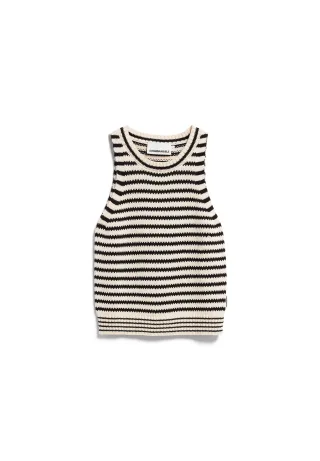 Armedangels - STRIPE KNIT TOP undyed-black - Gr. - M