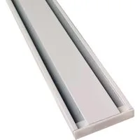 Bestlivings Gardinenschiene, 2-läufig, Fixmaß, verschraubt, Flache Aluminium Schiene (7mm), Längen bis 480cm, (4x120cm)