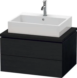 Duravit L-Cube Konsolenwaschtischunterbau wandhängend Eiche Schwarz Matt 720x547x400 mm - LC58160161 LC581601616