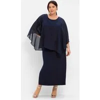 Sheego Etuikleid Abendkleid 3/4-Arm im Lagenlook