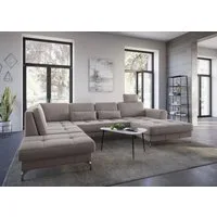 sit&more Wohnlandschaft Bendigo U-Form, inklusive Sitztiefenverstellung, Bodenfreiheit 12 cm, in 2 Fußfarben