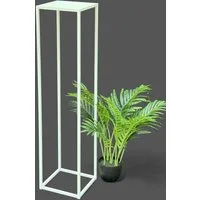 DanDiBo Blumenhocker Metall Weiß Eckig 100 cm Blumenhocker Beistelltisch
