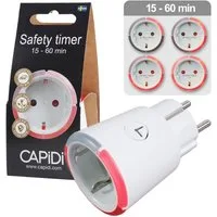 Capidi CAPiDi Countdown Timer 15-60 Min Steckdose Weiß Mehrfachsteckdose, Zeitschaltuhr Steckdosentimer Zeitschalter Sicherheitstimer