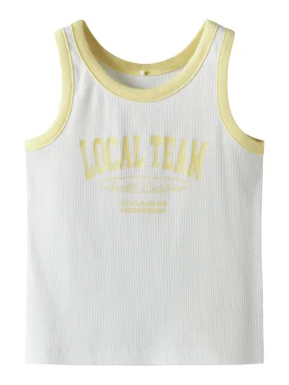 NAME IT - NKFHASINNA SHORT SLIM TANK TOP bright white - Gr. - 158/164