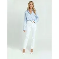 ESRA Straight-Jeans Damen Jeans Geradeschnitt Stretch Jeans Damen Regular Fit G4 Sale Weiße Jeans Damen High Waist weisse Straigt Leg Jeans Regular Stretch