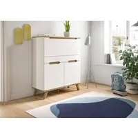 Home affaire Sekretär Alesund, Höhe 118cm, 2 Türen, 1 Schubkasten,konischer Fuß, Scandi-Look, Anrichte, Schrank, Kommode, Midischrank, Wohnmöbel, Wohnzimmer