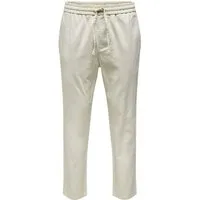 ONLY & SONS Stoffhose Leinen Baumwolle Stoffhose mit Tunnelzug ONSLINUS ONSLINUS CROP 0007 COT LIN PNT NOOS