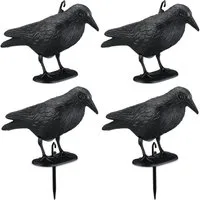 relaxdays Vogelattrappe Vogelschreck Krähe im 4er Set, (4-St., 4er Set)