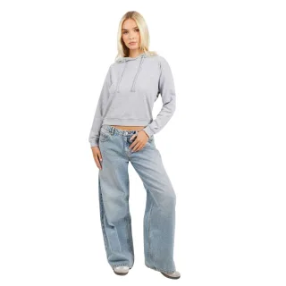 Brave Soul - Kurzes Sweatshirt für Damen (Grau meliert)