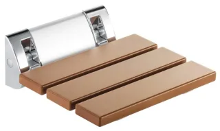 Neuesbad Serie 91 Duschklappsitz, Wandmontage, Holzoptik, Aluminium/Kunststoff NB1DENIV451P1
