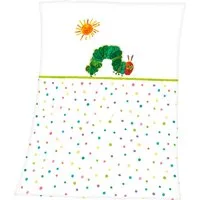 Babydecke Die kleine Raupe Nimmersatt, mit niedlichem Raupen-Motiv, Kuscheldecke