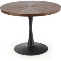 designimpex Esstisch HAW-333 rund Walnuss Wenge Schwarz Echtholzfurnier Esszimmer 100x75 cm, Esstisch, Esszimmertisch, Tisch, Ausziehtisch, Küchentisch, Esszimmer