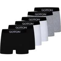 Qotton Boxershorts 6er-Pack Boxershort Unterwäsche ohne kratzenden Zettel