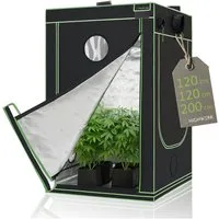 HIGHWERK Gewächshaus Growzelt 120 x 120 x 200 cm, Indoor Grow tent, schwarz grün