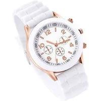 Taffstyle Quarzuhr Damen Uhr Silikon Armbanduhr Chrono Look Roségold leicht elegant, (Modische Damenarmbanduhr mit weichem Silikonarmband, roségoldfarbenen Details und angenehmem Tragekomfort in verschiedenen Farben)