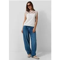 QS Weite Jeans Jeans-Hose Jeans Barrel / High Rise / Barrel Fit