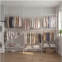 SONGMICS Kleiderständer deckenhoch, 3-stufige Garderobe, höhen und breitenverstellbar, offener, (mit abnehmbarer Ablage), Garderobenleiste, Greifarm, bis 137,5 kg belastbar, 353 x 208 x 33.5cm