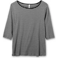Sheego T-Shirt 3/4-Arm-Shirt 3/4-Arm aus Rippware mit garngefärbten Ringeln