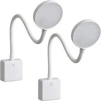 SEBSON LED Steckdosenleuchte 2x LED Steckdosenlampe dimmbar und flexibel - 4W 290lm neutralweiß, LED fest integriert, neutralweiß