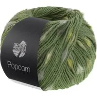 LANA GROSSA POPCORN Häkelwolle, 125 m (Effektnetzgarn gefüllt mit bunten, flauschigen Farbspots aus 100% Baumwolle), 50 g