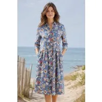 NADINE H Sommerkleid Sommerkleid aus Baumwolle mit trendigem All-Over Blumen Muster