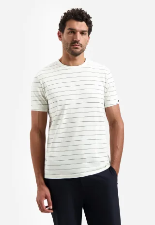 No Excess - T-Shirt Crewneck Pin Stripe Garment Dyed - Gr. - XXL