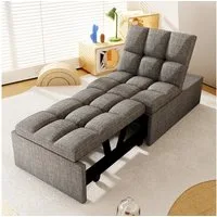 oyajia Schlafsofa 3 in 1 Klappsofa & Schlafhocker mit Bettfunktion, 1-Sitzer Sofa mit verstellbarer Rückenlehne, Ergonomisch, Max. bis 180KG