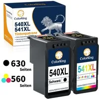 ColorKing 540 XL für CANON 541XL PG-540XL CL-541XL Tintenpatrone (PIXMA TS5150 MX475, MG3650S MG4250 MG3650 MG3600)
