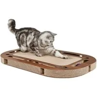 Canadian Cat Company Kratzpappe PlayPlate - walnuss, (Katzenspielplatz mit Kratzflächen, 1-tlg., Qualitäts-Kratzbrett), mit Spielschiene