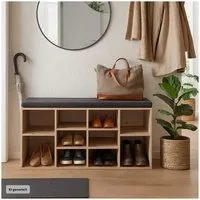 HTI-Living Schuhbank Garderobenbank mit 10 Regalfächern (Stück, 1-St., 1 Schuhbank mit Sitzpolster), Schuhregal Schuhablage