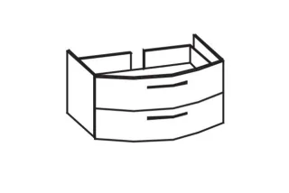 Artiqua 215 Waschtischunterschrank für MMWT, Weiß Hochglanz, 215-WU2L-1-10-7100-68 215-WU2L-1-10-7100-68