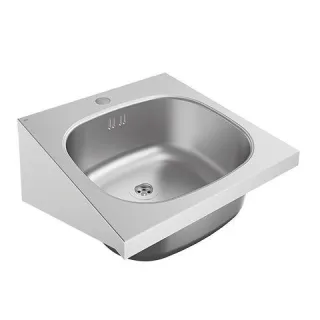 KWC Aquarotter Einzelwaschtisch, ANIMA, Edelstahl, 400x200x412 mm, m. Überl., m. Hahnl., 2000103762 2000103762