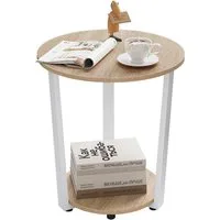 Woltu Couchtisch (1-St), Beistelltisch mit 2 Ablagen, aus Holzwerkstoff