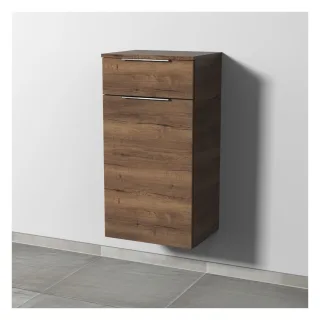 Sanipa 3way Mittelschrank mit 1 Auszug und 1 Wäschekorbklappe, Eiche-Tabak, UM15450 UM15450