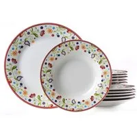 Ritzenhoff & Breker Tafelservice Doppio Shanti, Teller Set, Geschirr-Set (12-tlg), 6 Personen, Porzellan, 12 Teile, für 6 Personen