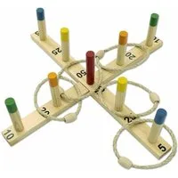 Carromco Spiel Wikinger Ringwurfspiel, Outdoor Spielzeug, Gartenspiel aus Holz, Geschicklichkeitsspiel, perfekt für Familienspaß