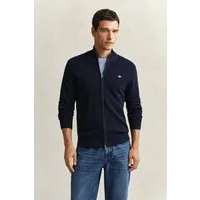 Gant Strickjacke MICRO TEXTURED COTTON ZIP Regular fit mit Stehkragen