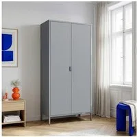 en.casa Kleiderschrank »Esteli« 170 x 80 x 45 cm mit 2 Türen Stahl Grau