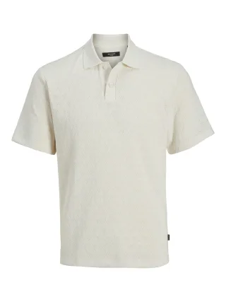 JACK&JONES - JPRBLATRENT JACQUARD POLO SN Weiß - Gr. - XXL