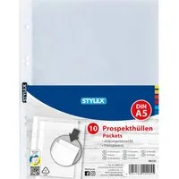Stylex Prospekthülle STY Prospekthüllen PP A5 genarbt 10er Pack