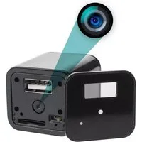 SpionProfi Überwachungskamera Mini Kamera Video Ton Überwachungskamera mit Bewegungsmelder Haus Cam (Innenbereich, Universal Usb Ladegerät versteckte Kamera Spycam Spion Haus Mini Cam)