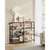 VASAGLE Bücherregal Standregal, für Wohnzimmer, Arbeitszimmer, Balkon, Küche, mit 4 Ebenen, 30 x 120 x 109,4 cm, Modern