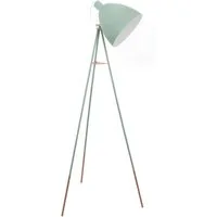 EGLO Stehlampe DUNDEE, ohne Leuchtmittel, Vintage Stehleuchte, Standleuchte Stahl, mintgrün, E27, Zugschalter