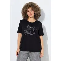 Ulla Popken T-Shirt T-Shirt Motivdruck Classic Rundhals Halbarm