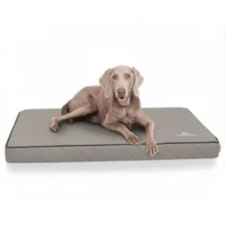 Knuffelwuff Orthopädische Hundematte Juna aus laser-gestepptem Kunstleder grau L