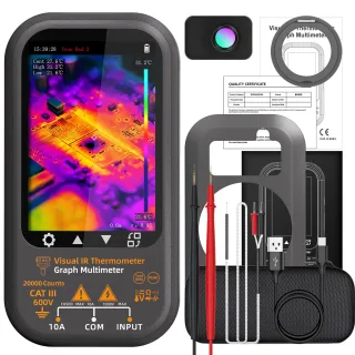 BSIDE SH8 Visual IR Thermometer Graph Multimeter 3.5 Inch TFT Touch Screen 320 x 428 Resolution 20000 Counts CAT III 600