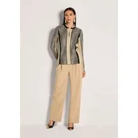 MADELEINE Kurzblazer Moderner Businessblazer mit All-Over-Print Blazer im sportlichen Look mit Stehkragen und langen Ärmeln