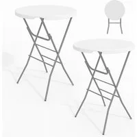GarveeMore Stehtisch Klappbar110cm Hoch Rund ø80cm,Outdoor Stabil Garten Büffet Bistrotisch (1-St), Bartisch Biertisch Partytisch Klapptisch Tisch