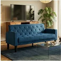 GRAVFORCE Sofa mit Ladeports und Becherhaltern 151cm Blau Samt, 1 Teile, für Wohnzimmer und Büro